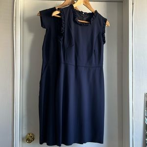 Lot of 2 JCrew dresses, navy, wool, size 2P